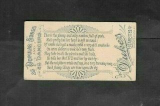 W.  DUKE 1889 (SONGS) TYPE CARD  SUCH FUNNY THINGS - POPULAR SONGS 2