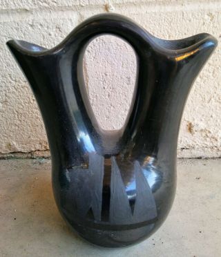Vintage Santo Domingo Pueblo Pottery Wedding Vase