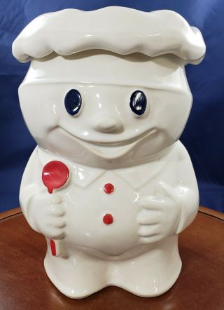 Vintage Mccoy Pottery Usa Pillsbury Dough Boy Bobby Cookie Jar Box