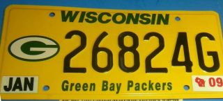 2000 Wisconsin Packers Nfl Football License Plate