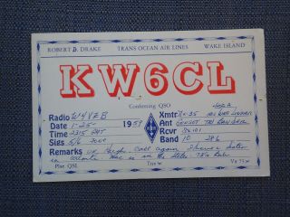 Four QSL Postcards Ham Radio Cards Wake Island 4