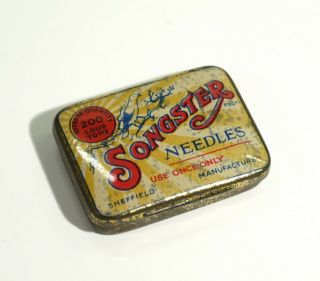 Antique Gramaphone Needles In Tin - Songster Loud Tone.