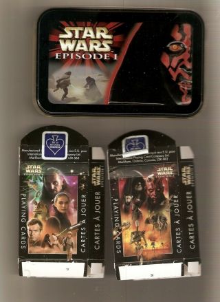 Canada Star Wars Internationa E1 Tpm Duel Playing Cards,  Tin (1999) 2 Decks