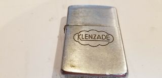 Zippo Cigarette Lighter 1962 Klenzade In Order With Flint