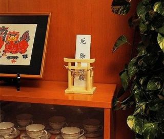 KAMIDANA Shinto Altar Torii Gate Wooden Miniature Shrine Shelf Wood Charm Stand 6
