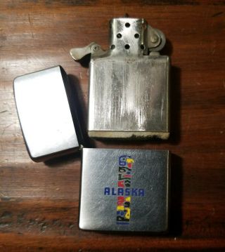 Vintage 1968 ZIPPO Lighter Silver with Alaska Totem Pole Design 4
