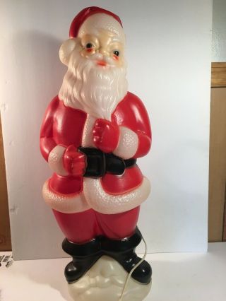 Vintage Hard Plastic Blow Mold Christmas Santa - Light Up Decoration 2
