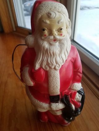 Vintage 1968 Santa Claus Lighted Blow Mold Empire Plastic 13 " Christmas Decor