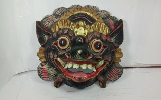 Interesting Vintage,  Old Carved Wood Mask,  Indonesian From Bali Bout 9 X 9