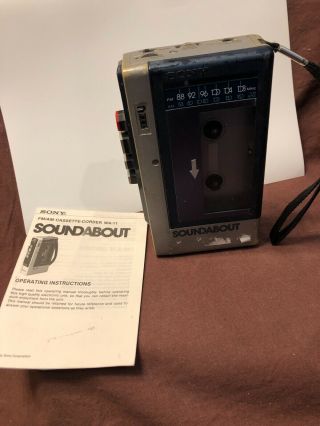 Vintage Sony Wa - 11 Soundabout Cassette Radio Walkman
