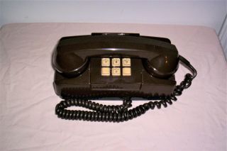 Old Vintage 1980 Gte Automatic Electric Brown Desk Phone Cond