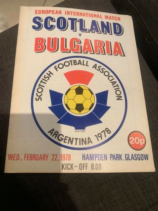 Scotland V Bulgaria 1978 Soccer/football Programme