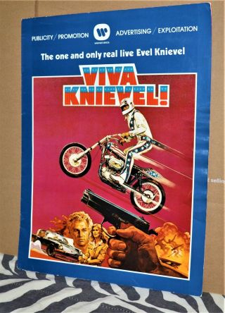 1977 Adv Warner Brothers Viva Knievel Publicity Promotion Harley Davidson Evel