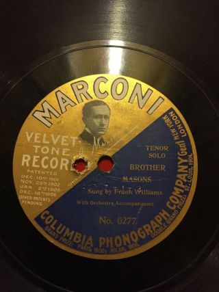 Marconi Flexible 1 Sided 10 " 78 Rpm Phonograph Record 0277 Song Brother Masons