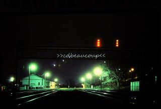 Osld Railroad Slide Old Prr Position Signals At Night Lewistown Pa 3/83