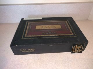 JAVA CORONA MADURO by Drew Estate Premium Empty Black Wooden Cigar Box w/ DE Tag 2