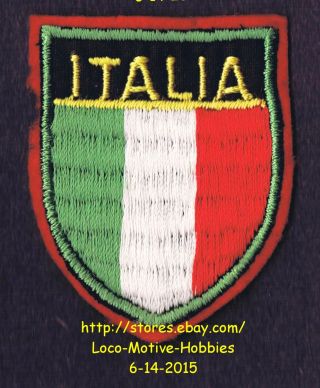 Lmh Patch Woven Badge Italia Italian Flag Shield Coat Arms Italy Green White Red
