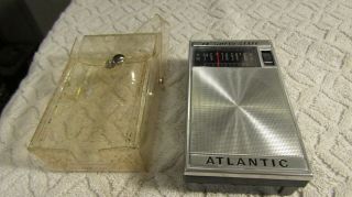 Vintage Atlantic Transistor Pocket Am Radio 14 Solid State Box W Case Hong Kong
