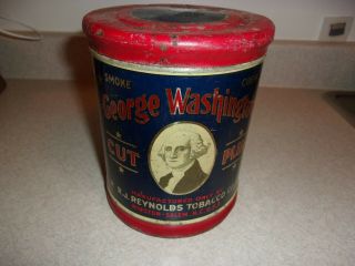 Vintage George Washington Pipe Tobacco Tin R J Reynolds Co