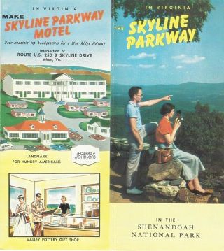 Skyline Parkway Brochure Shenandoah National Park 1960 