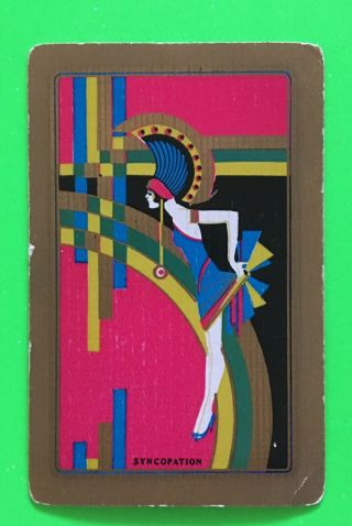 Vintage Swap Playing Card Art Deco Nn Syncopation Ladies Flapper Rare