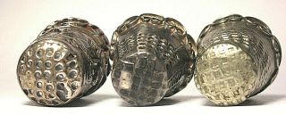 Three (3) Vintage Sterling Silver Thimbles from Mexico - All Different 3