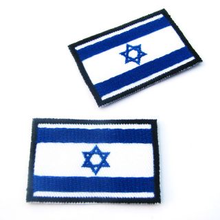 1 X Israel Flag Embroidered Patch Israeli Iron On National Blue Star Jerusalem