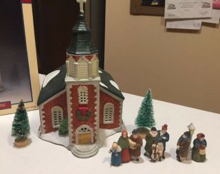 Lemax 1992 Old World Village Red Brick Church Porcelain House 25044 - More 4
