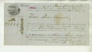 1864 Bill Of Lading Ship " Galena " Orleans To York