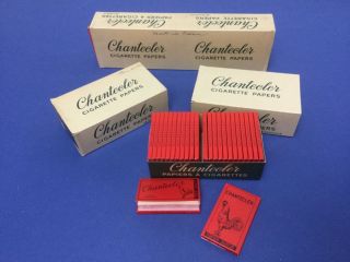 Vintage Nos Case Of 25 Booklets Chantecler Cigarette Rolling Papers Red Rooster