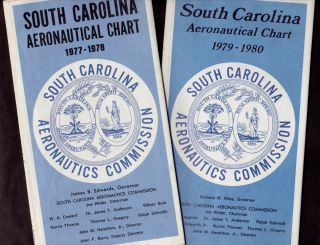 1977 - 1978,  1979 - 1980 South Carolina Aeronautical Chart Airport Navigation Maps