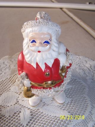 Vtg - Ceramic - Christmas - Jolly - St - Nick - Santa - Claus - Coin - Bank - Spaghetti - Trim - Japan
