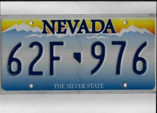 Nevada Passenger License Plate " 62f 976 "