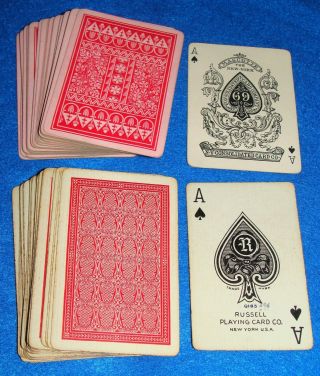2 Early Decks Playing Cards Russell / Ny Mascotte Consolidated Playing Card Co.