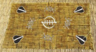 African Bamana Bambara Authentic Handwoven Mud Cloth Textile From Mali 43 " X 65 "