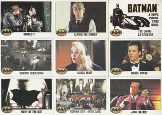 Batman The Movie Series 1 1989 Topps Complete Base Card & Sticker Set 132,  22