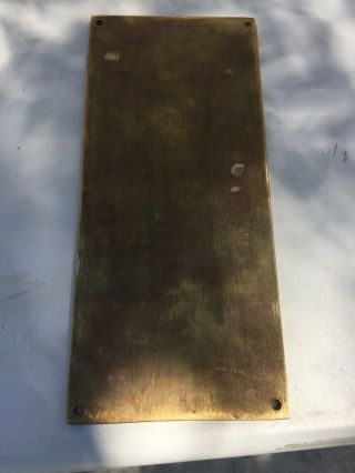 Brass Sign “please Check Your Guns At The Door” Approx 3 1/2” X 8” 5