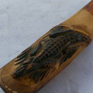 Vintage Carved Wood Figural Mans Face Top Hat Estate Pipe Cigar Holder Alligator 4