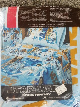 1977 Vintage Star Wars Bibb Twin Flat Sheet (never Opened)