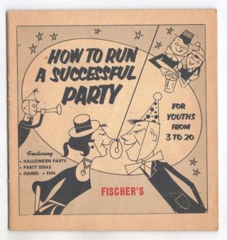 Vintage 1952 How To Run A Successful Party Halloween Circus Donuts Ad Booklet