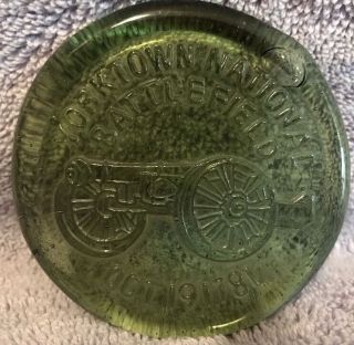 Yorktown National Battlefield Medallion in Glass Paperweight 3 