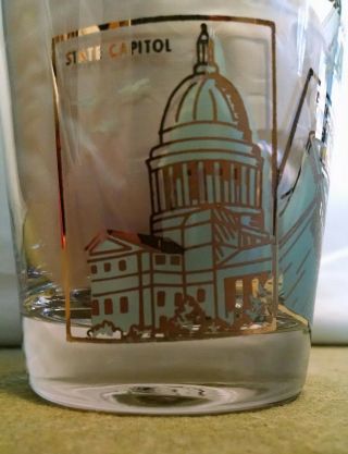Arkansas State Souvenir Clear Glass (rocks Glass) Gold Usa