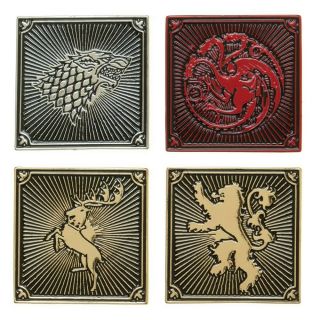 Game Of Thrones Tv Series House Logos Metal Enamel Lapel Pin Set Of 4