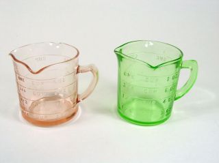 Kelloggs - 2 Pink And Green 1 Cup - 3 Spout Measuring Cups - Tiny Nik -