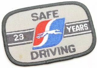 Vintage Greyhound Bus Driver 23 Years Safe Driving Advertising Patch Uniform