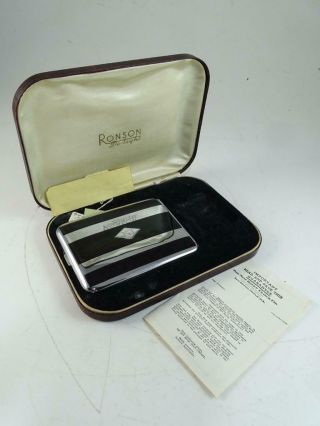 Vintage Ronson De - Light Art Deco Cigarette Case Lighter Holder 1930 Antique Old