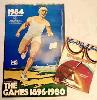 Vtg 1984 Olympic Wall Calendar,  Sports Illustrated Aug 1984 - Pristine