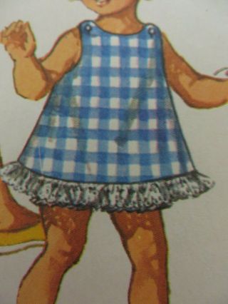 Vtg 60 ' s Simplicity CRISS - CROSS STRAPS TOP BLOOMERS Sewing Pattern Toddler Girl 4