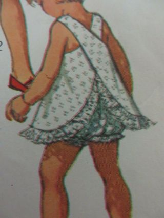 Vtg 60 ' s Simplicity CRISS - CROSS STRAPS TOP BLOOMERS Sewing Pattern Toddler Girl 5