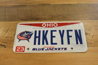 Ohio License Plate Columbus Blue Jackets Vanity (hockey Fan)
